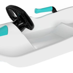 PLASTKON Boby Skipper 93x43x23cm s volantem s lyžinou bílý 2 brzdy na sníh