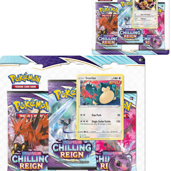 ADC HRA Pokémon SWSH06 Chilling Reign 3x Booster Doplňkové Karty S ...