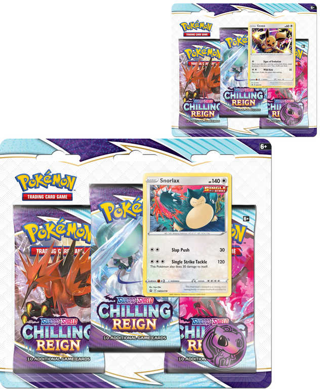 ADC HRA Pokémon SWSH06 Chilling Reign 3x Booster Doplňkové Karty S ...