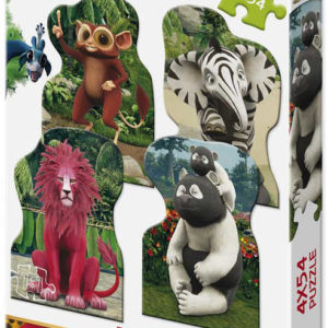 DINO Puzzle 4x54 dílků Zafari: Zoomba a kamarádi 13x19cm skládačka 4v1