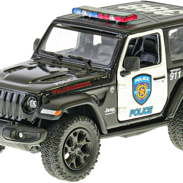 Auto policie Jeep Wrangler 13cm kov zpětný chod černý
