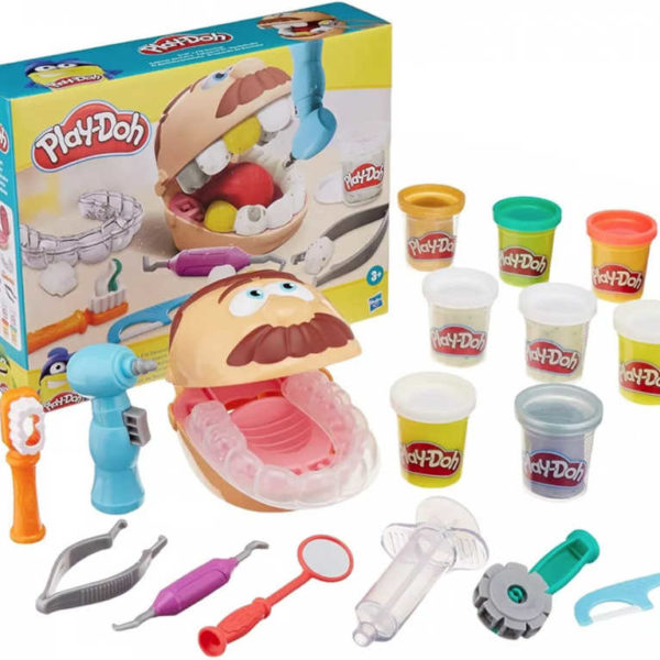 HASBRO PLAY-DOH Zubař Doktor Drill and Fill set modelína s nástroji