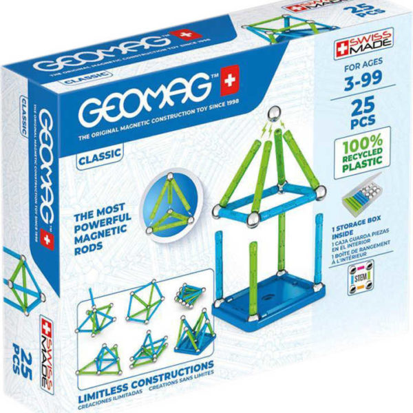 GEOMAG Classic modrá 25 dílků Eko magnetická STAVEBNICE