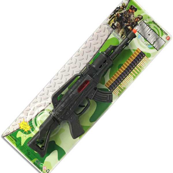 Samopal vojenský 48cm dětská plastová zbraň na kartě