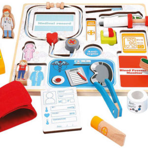 BINO DŘEVO Puzzle vkládací doktor 14 dílků 3D *DŘEVĚNÉ HRAČKY*