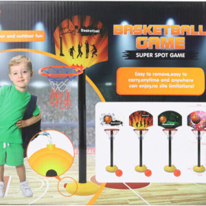 Koš basketbalový se stojanem trikolora 93cm set s míčem 10cm na košíkovou