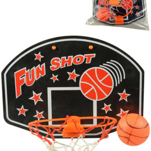 Basketbalový set deska 35x23cm s košíkem a míčem v sáčku
