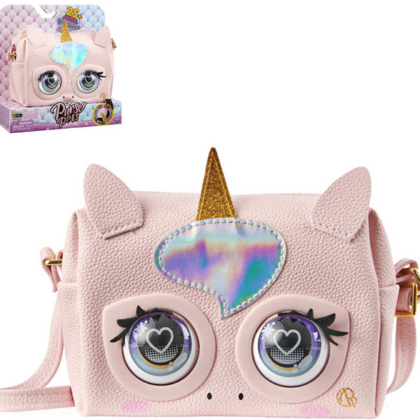 SPIN MASTER Purse Pets Kabelka interaktivní jednorožec mrkací na baterie Zvuk kůže