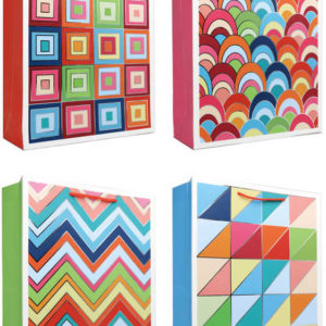 Taška dětská dárková Tvary II 23x32cm papírová 4 druhy