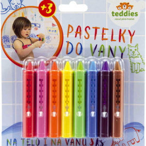 Pastelky omyvatelné do vany set 8 barev do vody na kartě