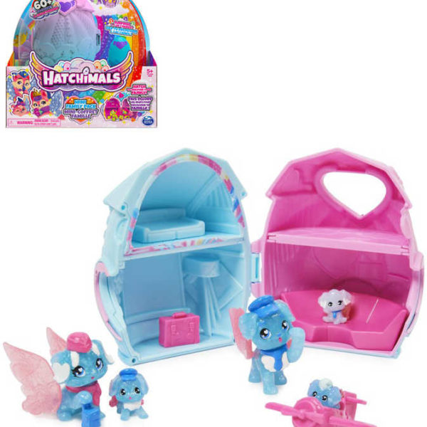 SPIN MASTER Hatchimals Domeček s rodinkou 3 zvířátka s doplňky ve vajíčku