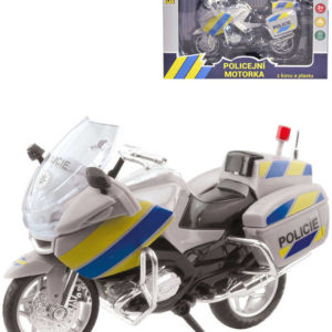 Motorka policejní kovová 12cm volný chod design česká policie CZ