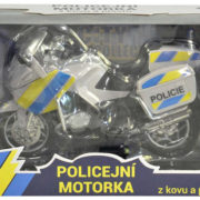 Motorka policejní kovová 12cm volný chod design česká policie CZ
