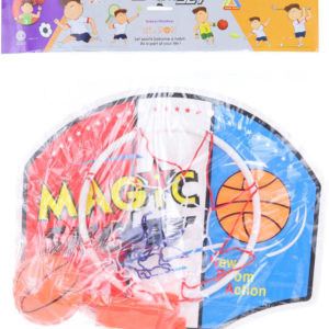 Basketbalový set deska 40x33cm s košíkem a míčem na košíkovou v sáčku