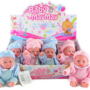 Panenka baby miminko 20cm batole v oblečku tvrdé tělíčko 2 barvy plast