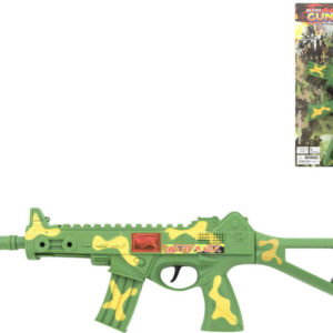 Samopal dětský plastový na setrvačník 42cm army vojenský na kartě