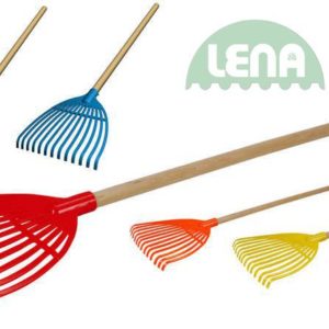 LENA Hrábě dětské na listí s dřevěnou rukojetí