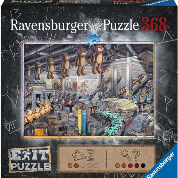 RAVENSBURGER Hra puzzle únikové Továrna na hračky 368 dílků 70x50cm skládačka 2v1