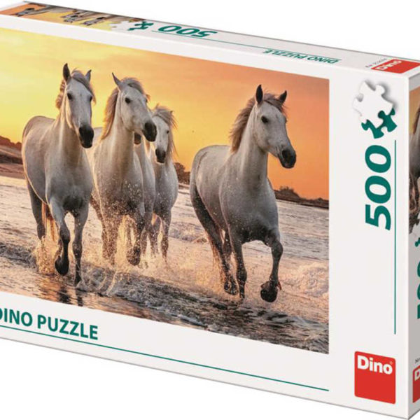 DINO Puzzle 500 dílků Koně v příboji foto 47x33cm skládačka