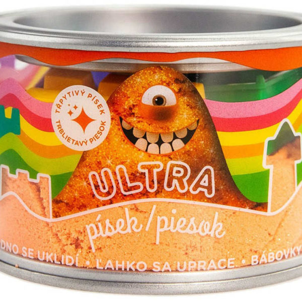 EP Line Ultra písek kinetický magický 200g oranžový s glitry s formičkami v plechovce