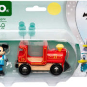 BRIO DŘEVO Set vláček lokomotiva + postavička Myšák Mickey Mouse