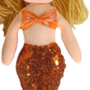 Panenka mořská panna látková textilní 30cm hadrová se třpytkami 4 barvy
