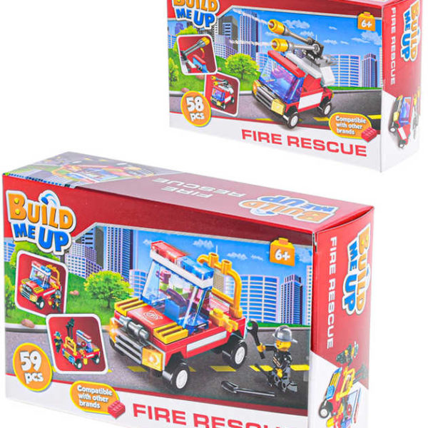 BuildMeUP Fire Rescue 58-59 dílků 2 druhy plast STAVEBNICE