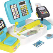 SMOBY Pokladna elektronická modrá s doplňky 30ks na baterie Světlo Zvuk