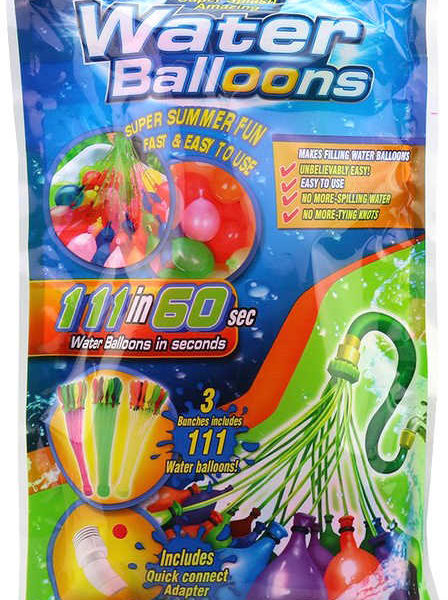 Vodní bomba set 111ks balónky barevné na vodu s adaptérem 3 pack v sáčku