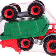 Traktor nakladač barevný 51cm set s přívěsem 4 barvy plast