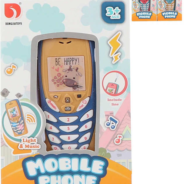 Mobilní telefon dětský retro tlačítkový na baterie 3 barvy Světlo Zvuk