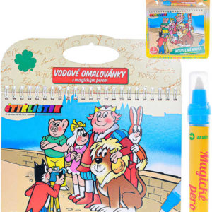 Omalovánky vodové Čtyřlístek 4 listy 20x17cm set s magickým perem