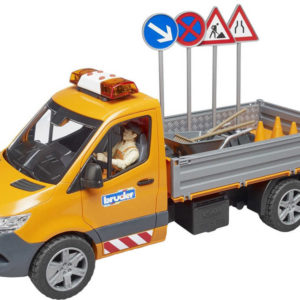 BRUDER 02677 Auto Mercedes Benz Sprinter silničáři s doplňky na baterie Světlo Zvuk