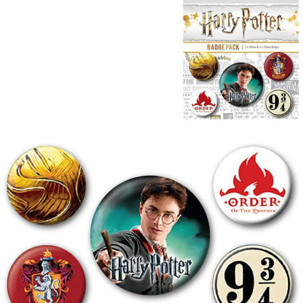 Odznaky kulaté Harry Potter Nebelvír 2,5-4cm set 4ks