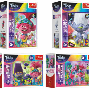 TREFL PUZZLE MiniMaxi Trollové: V hudebním světě Trollů 16x22cm 20 dílků 4 druhy