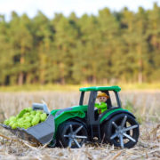 LENA TRUXX 2 auto traktor se lžící funkční set s figurkou plast v krabici