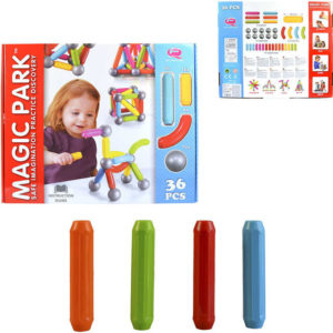 Stavebnice magnetická 36 dílků v krabici