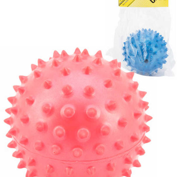 Míček masážní 9cm balónek s bodlinkami gumový 2 barvy v sáčku