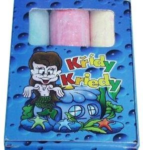 Křídy chodníkové barevné kulaté Set 3ks 3 barvy v krabičce na chodník