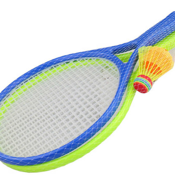 Set 2 rakety 42cm se 2 míčky na soft tenis a badminton 2v1 v síťce plast