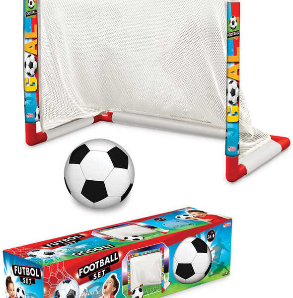 BINO Fotbalový dětský set brána 58x45x34cm + míč na kopanou v krabici