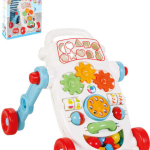 Baby chodítko interaktivní modré s aktivitami pro miminko plast 2v1