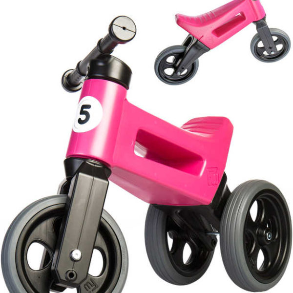 Dětské odrážedlo Funny Wheels Rider Sport 2v1 odstrkovadlo Růžové plast