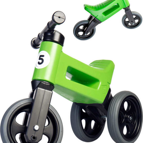 Dětské odrážedlo Funny Wheels Rider Sport 2v1 odstrkovadlo Zelené plast