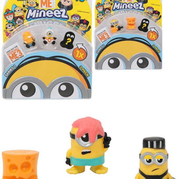 Figurky Mineez Mimoni 3 set 3ks Mimoňové různé druhy s překvapením plast