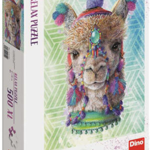 DINO Puzzle relaxační 500 dílků XL Lama 47x66cm skládačka v krabici
