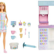 MATTEL BRB Prodavačka zmrzliny panenka Barbie zmrzlinářka set s modelínou