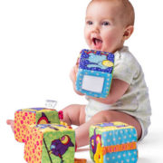 NINY Baby kostky textilní s aktivitami set 4ks v tašce na zip pro miminko