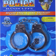 Policejní pouta dětská kovová set 1 pár se 2 klíčky na kartě