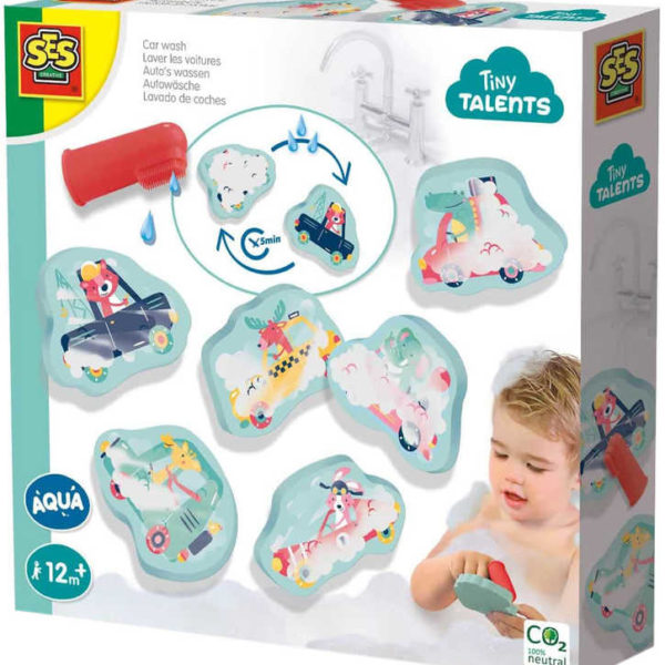 SES CREATIVE Baby vodolepky pěnové mytí autíček set 6ks v krabici